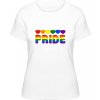 Premium Pride Tričko Dúhový dizajn Pride Biela