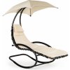 Záhradné hojdacie lehátko so slnečníkom | béžové