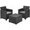 KETER ELODIE BALCONY SET SMOOTH ARMS WITH STORAGE TABLE antracit/sivá (254094) - set záhradného nábytku