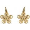 Doria Náušnice z ocele zlaté kvetinky s kryštálikmi J083