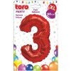 TORO Balónik XL číslica 3 60 cm matne červený