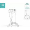 Devia 3v1 USB-A - USB Type-C+Micro USB+Lightning kábel, 1,2 m, 2A, biely