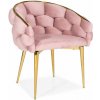 Moderné kreslo LUXURY BALLOON pudrovo ružové a zlaté nožičky
