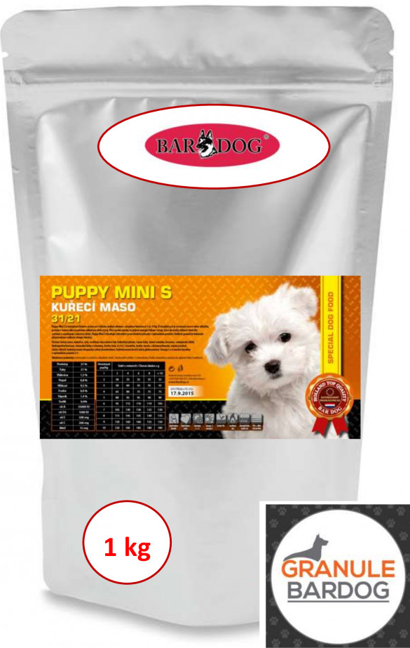 Bardog Super premiové Puppy Mini S 31/21 1 kg