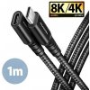 AXAGON BUCM32-CF10AB predlžovací kábel USB-C (M) USB-C (F), 1m, USB 20Gbps, PD 240W 5A, 8K HD, ALU, oplet, čierny