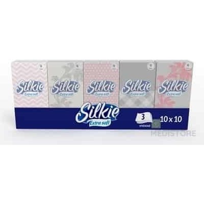 Silkie Extra soft Hygienické vreckovky 3-vrstvové, papierové 10x10 ks