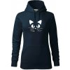 Mačka mňau - Mikina dámská Cape s kapucí - 2XL ( Tmavomodrá (veľmi tmavá - skoro čierna) )