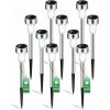 10x Solárna LED záhradná lampa INOX do zeme, zapichovacia, stĺpik, hrot