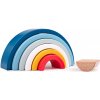 Bigjigs Baby Drevená skladacia dúha modrá