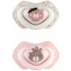 CANPOL BABIES Set symetrických silikónových cumlíkov 18 m+ Bonjour Paris ružový