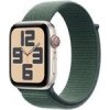 Apple Watch SE (2024) GPS + Cellular 40mm Hviezdne biele hliníkové telo - Jazerne zelený prevliekací remienok