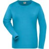 James & Nicholson | JN 1803, Dámske prac. tričko, dl. rukáv, modrá turquoise, L
