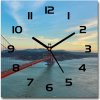 Sklenené hodiny štvorec Most San Francisco 30x30 cm
