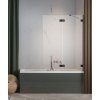 RADAWAY ESSENZA PRO BLACK PND II 120cm pravá vaňová zástena pevná s otváracou časťou, profil čierny, sklo číre, 10102120-54-01R