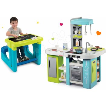 Smoby set kuchynka elektronická Tefal Studio XL Bubble a lavica s odkladacím priestorom a tabuľou 311035-21