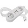 Emos prodlužovací kabel 1,4 m / 2 zásuvky+2×USB-A+1×USB-C / bílý / PVC / 1,5 mm2 1902020142