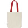 Neutral Nákupná taška s farebnými uškami z organickej Fairtrade bavlny - Prírodná / červená