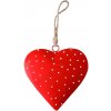Závesná dekorácia kovová 152x1x152 mm - srdiečko, červená