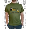 Vtipné tričko Pivo je moje palivo Tričko pánske - veľkosť: XXXL, Tričko pánske - farba: Khaki zelená