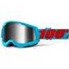 Okuliare 100% Strata 2 Summit (modrá, zrkadlové strieborné plexi s čapmi pre strhávačky)