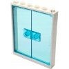 LEGO KOCKA DVERE DVOJITÉ BIELE 1x6x6 Priehľadná Modrá RÁM 42205 + 80683