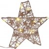 Solight vianočná hviezda glitter zlatá kovová 14x LED 2x AA