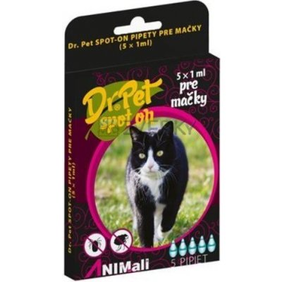 Dr.Pet Cat Antiparazitné Pipety Spot-On 5x1 ml