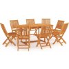 Zostava záhradného nábytku z dreva VidaXL, hnedá, 9-dielna