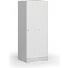 Šatníková skrinka S1 znížená, 2 oddiely, 1500 x 600 x 500 mm, demont, cylindrický zámok, laminované dvere, biela
