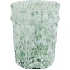 MADAM STOLTZ Pohár na vodu z brokového skla White/Green 200 ml