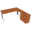 Hobis Pracovný stôl Flex, ergo, ľavý, 180x75,5x200,0 (80x40) cm, čerešňa/kov