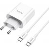 HOCO C80A NETWORK CHARGER PD20W/QC3.0 + TYPE-C CABLE WHITE