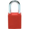 Nylonové zámky s 38mm oceľovým okom - červený