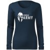 Dragowa Slim dámske tričko s dlhým rukávom spartan army tmavo modrá