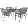 Súprava záhradného nábytku z umelého ratanu vidaXL, sivá, 5-dielna