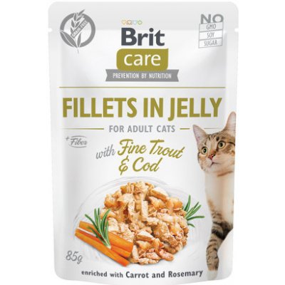 Brit Care Cat Fillets in Jelly with Trout&Cod 85 g