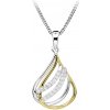 Silver Cat Strieborný náhrdelník so zirkónmi Bicolor SC609 (retiazka, prívesok)