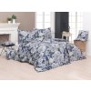 Matějovský Obliečka Kvalitná luxusná posteľná bielizeň - Ophelia Cotton deluxe digital 1x 140/200, 1x 70/90 140x200+70x90 kvety sivá