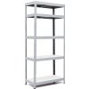 Policový regál Trestles RH 1800x900x450, nosnosť 1750 kg, 5 políc Farba: sivá, Typ police: biela HDF 5 mm