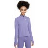 Dievčenské tričká Nike Girls Dri-FIT Long-Sleeve 1/4-Zip Top - dusty amethyst/white - Fialový (S)