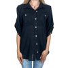 New Collection Dámska rozopínacia blúzka s trojštvrťovým rukávom SARKA Farba: Černá, Veľkosť: L čierná L