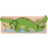 Bigjigs Toys Vkládací puzzle krokodýl s čísly