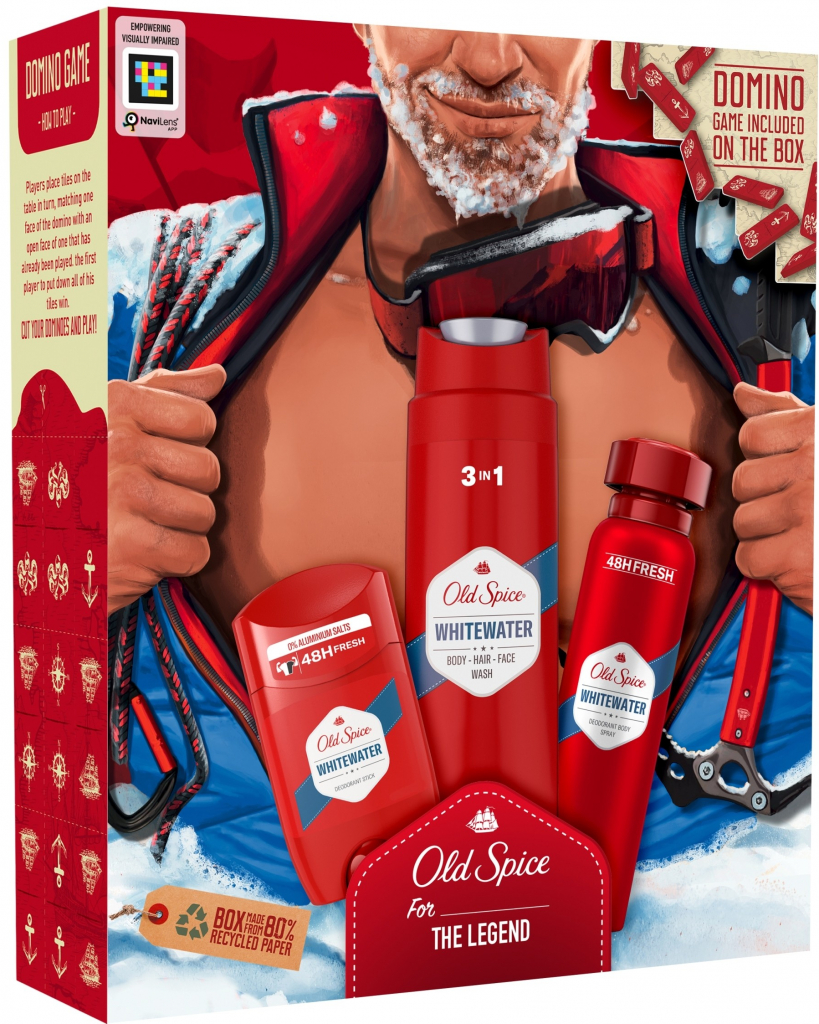 Old Spice Whitewater dezodorant v spreji 150 ml + dezodorant v tyčinke 50 ml + sprchový gél 3v1 na tvár, telo a vlasy 250 ml