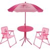 Detský set 2 stoličky, stolík, slnečník- plameniak 41045 OM-992016