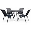 Noela Záhradný jedálenský set Wilder + 4x kovová stolička Ramada