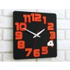 ModernClock Nástenné hodiny Logic čierno-oranžové