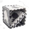 KIK Kontrastné penové puzzle 85 cm x 85 cm 9 ks čierna krémová