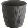 PlasticFuture Květináč Sandy s miskou antracit, 18,8 cm