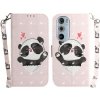 Peňaženkové 3D puzdro na Motorola Edge 30 Pro - Heart Panda