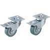 EXTOL PREMIUM Kolieska otočné s brzdou priemer 50 mm max 27 kg 2 ks - Kolieska otočné s brzdou 2ks, Ø50mm, max. 27kg/1ks